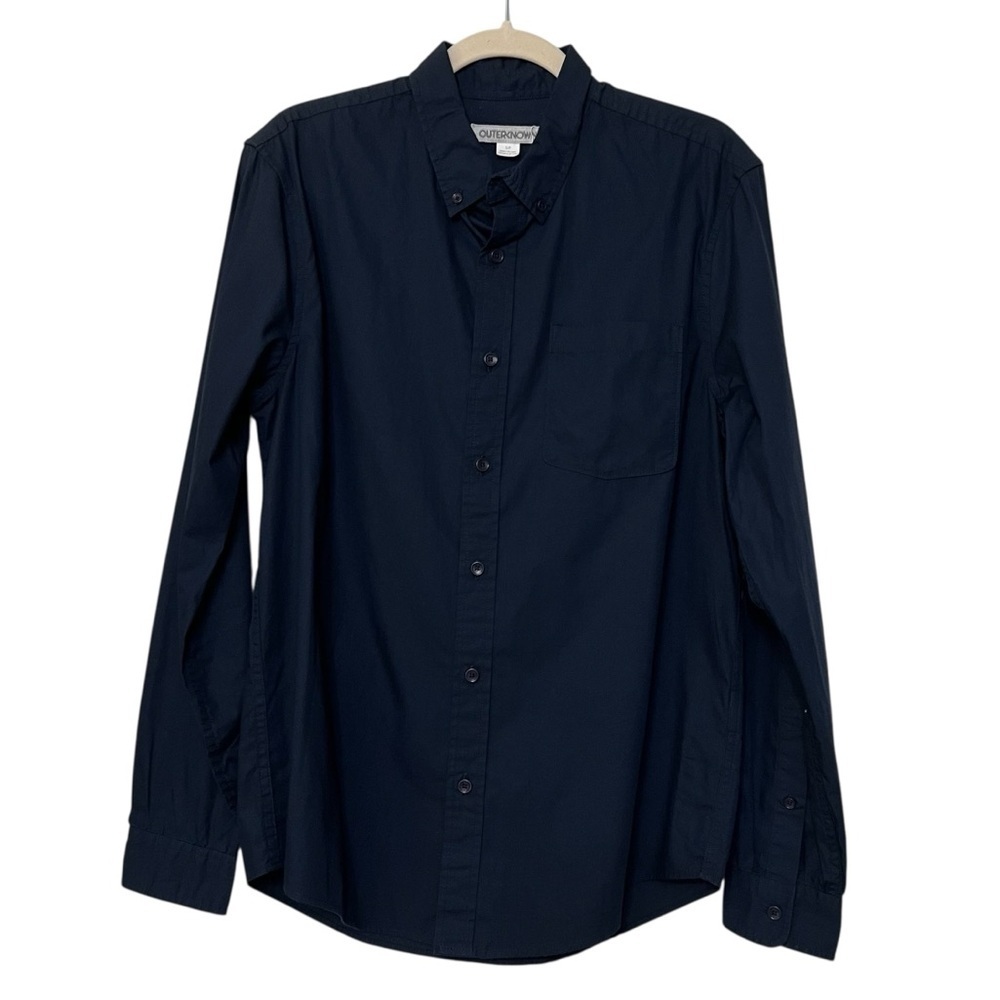 Outerknown Men’s Organic Cotton Oxford Button Front Shirt Ink Blue Small NWT